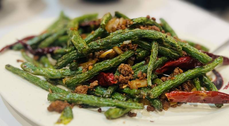 干煸四季豆Haricots verts sautés aux porcs hachés / Stir fried green beans with minced Porc